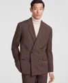 Hugo Boss Hugo By  Men's Modern-fit Solid Wool Suit Separate Double-breasted Jacket In Med Brown