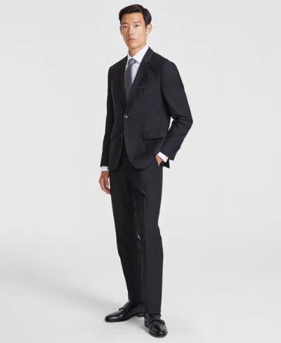 Hugo Boss Hugo By  Men Modern-fit Stretch Solid Nested Suits In Black