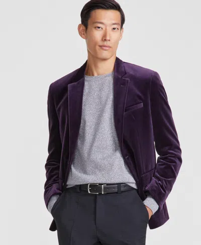 Hugo Boss Hugo By  Men's Modern-fit Velvet Sport Coat In Purple