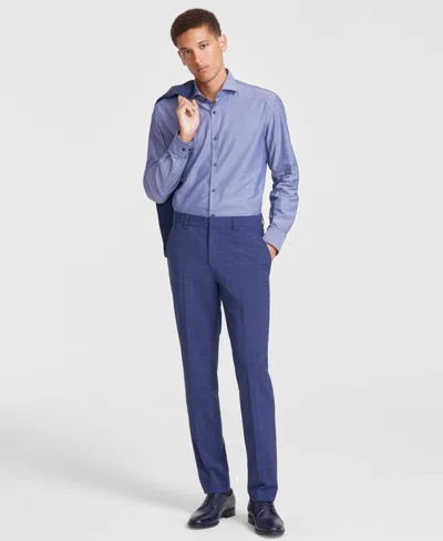 Hugo Boss Hugo By  Men's Modern-fit Windowpane Check Suit Pants In Dark Blue