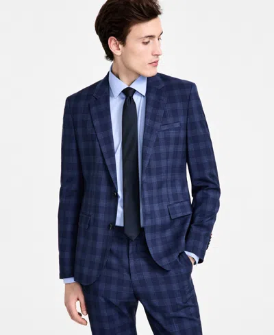 Hugo Boss Hugo By  Men's Modern-fit Wool Plaid Suit Jacket In Navy Plaid