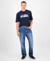 Hugo Boss Hugo By  Men's Nate Faded Stripe Cotton Jeans In Blue