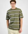 Hugo Boss Hugo By  Men's Nostrilio Loose-fit Engineered Stripe T-shirt In Green