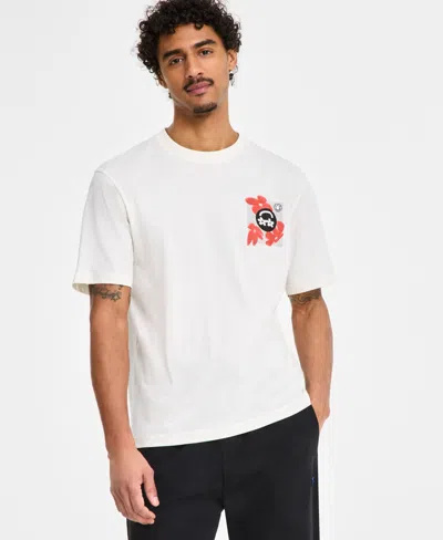 Hugo Boss Hugo By  Men's Nufloro Crewneck Graphic T-shirt In White