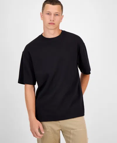 Hugo Boss Hugo By  Men's Nuwaffle Cotton T-shirt In Black