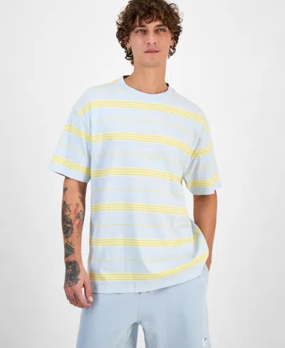 Hugo Boss Hugo By  Men's Oversized-fit Crewneck Striped T-shirt In Blue
