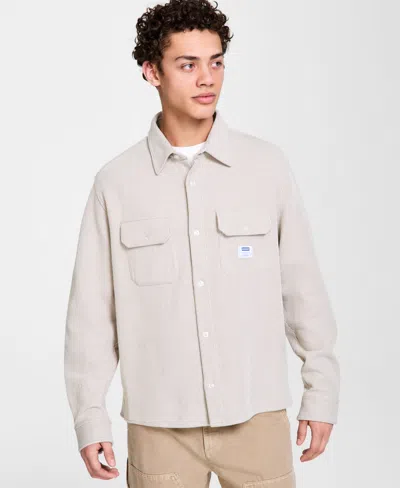Hugo Boss Hugo By  Men's Oversized-fit Ekynone Overshirt In Open White