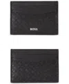 Hugo Boss Hugo By  Men's Patterned Logo Card Case Wallet In Black