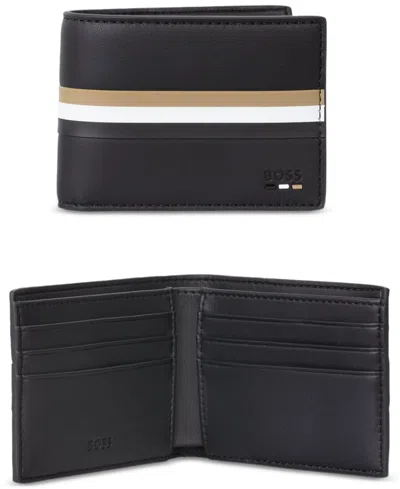 Hugo Boss Hugo By  Men's Ray Six-card Stripe Logo Wallet In Black