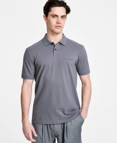 Hugo Boss Hugo By  Men's Regular-fit Dalunos Logo Polo Shirt In Grey