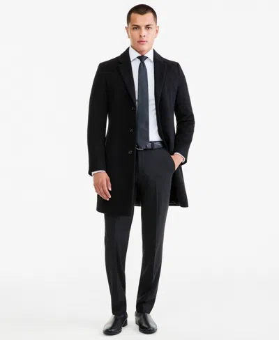 Hugo Boss Hugo By  Men's Regular-fit Cashmere Overcoat In Black