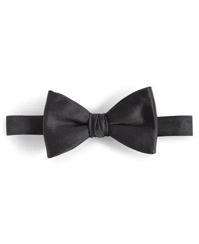Hugo Boss Hugo By  Men's Ribbed Silk Pre-tied Bow Tie In Black