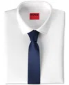 Hugo Boss Hugo By  Men's Ribbed Silk Skinny Tie In Dark Blue