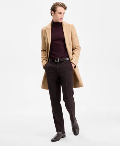 Hugo Boss Hugo By  Men's Slim-fit Solid Overcoat In Brown