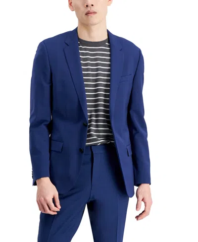 Hugo Boss Single-breasted Suit Jacket In Open Blue