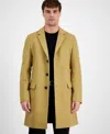 Hugo Boss Hugo By  Men Slim-fit Wool Blend Overcoat In Medium Beige