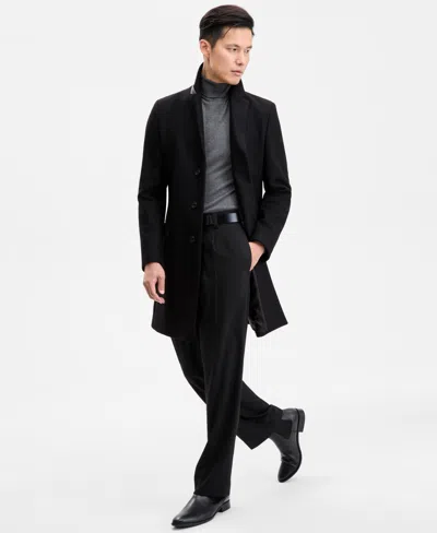 Hugo Boss Hugo By  Men's Slim-fit Wool Cashmere Overcoat In Black