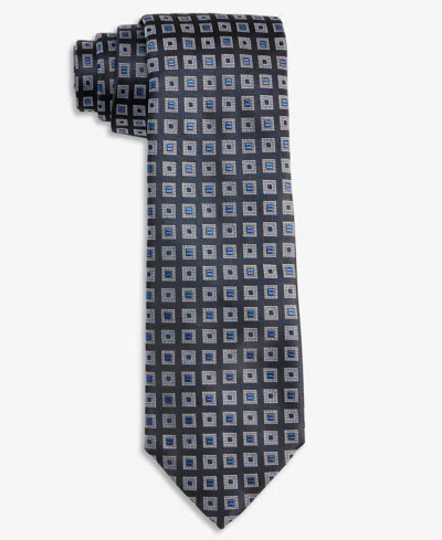 Hugo Boss Hugo By  Men's Slim-fit Grid Pattern Tie In Black Blue White