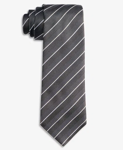 Hugo Boss Hugo By  Men's Slim-fit Grid Pattern Tie In Gray