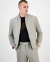 Hugo Boss Hugo By  Men's Ukashi252f1x Modern-fit Glen Check Full-zip Bomber Jacket In Green