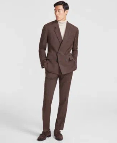 Hugo Boss Hugo By  Mens Modern Fit Solid Wool Suit Separates In Med Brown