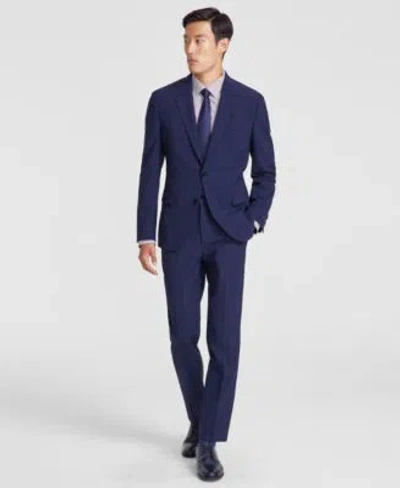 Hugo Boss Hugo By  Mens Modern Fit Wool Suit In Blue Plaid