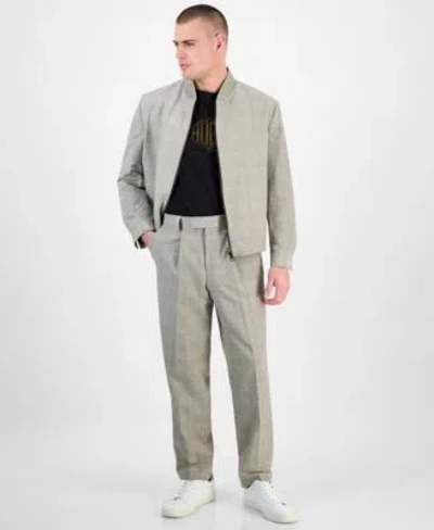 Hugo Boss Hugo By  Mens Ukashi252f1x Modern Fit Glen Check Full Zip Bomber Jacket Dalendi Regular Fit In Brown