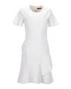 Hugo Boss Hugo By  Ruffled Dress In White Polyester In White