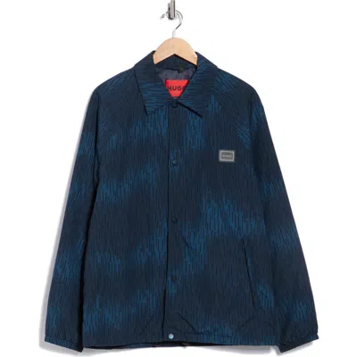 Hugo Boss Hugo Byle Snap Jacket In Blue
