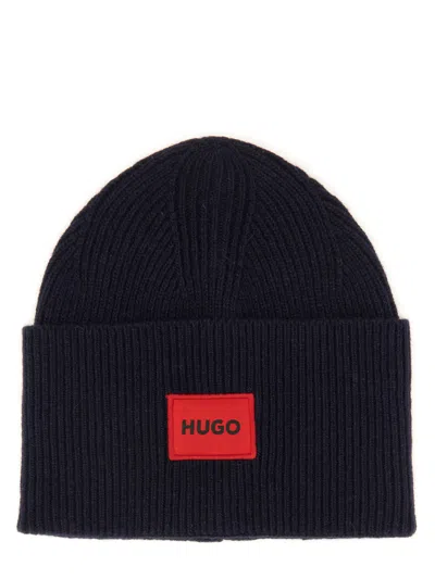 Hugo Boss Hugo Cappello Beanie Con Logo In Blue