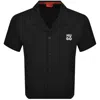 Hugo Boss Hugo Chaffle Waffle Texture Shirt Black In Black