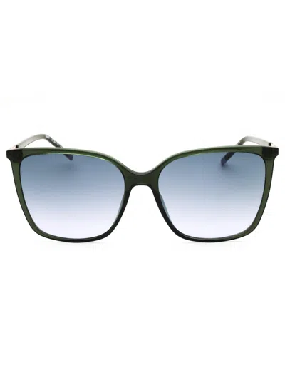 Hugo Boss Hugo Chic Rectangular Women's Sunglasses In Blue