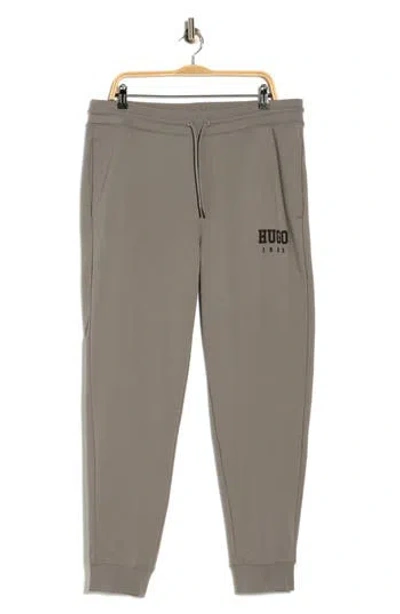 Hugo Boss Hugo Collegiate Logo Knit Joggers In Gray