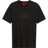 Hugo Boss Cotton-jersey T-shirt With Geometric Logo Embroidery In Black