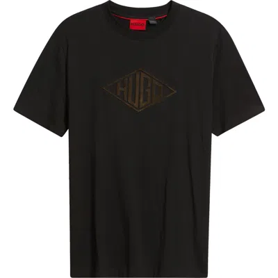 HUGO BOSS HUGO DALENDI LOGO EMBROIDERED T-SHIRT