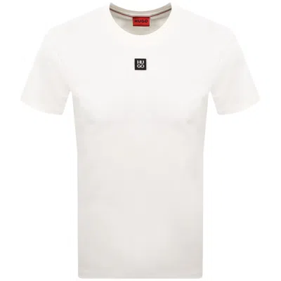 Hugo Boss Hugo Dalile Stacked Logo T Shirt Natural White