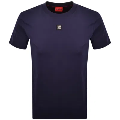 Hugo Boss Hugo Dalile Stacked Logo T Shirt Navy In Black
