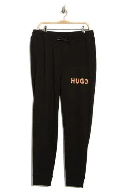 Hugo Boss Hugo Dapantsie Cotton Lounge Joggers In Black