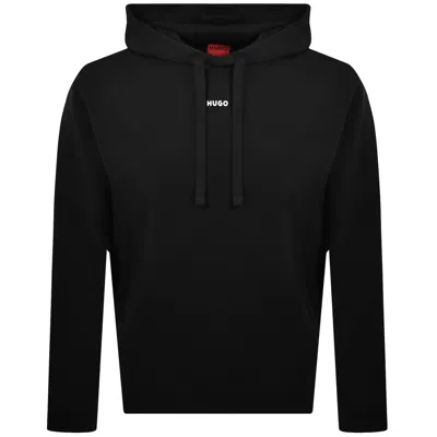 Hugo Boss Cotton-terry Hoodie With Contrast Logo In Black
