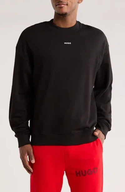 Hugo Boss Hugo Dapocrew Crewneck Sweatshirt In Black