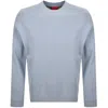 Hugo Boss Relaxed-fit Sweatshirt In Cotton Terry With Logo Print In Blue