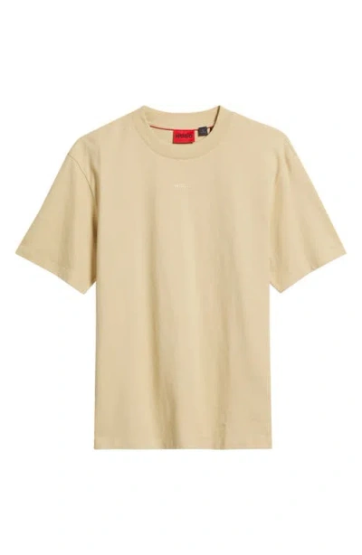 Hugo Boss Hugo Dapolino Logo T-shirt In Open Beige