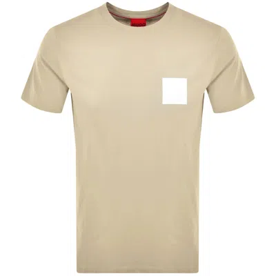 HUGO BOSS HUGO DAPUSI CREW NECK T SHIRT BEIGE