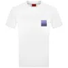 Hugo Boss Cotton-jersey T-shirt With Curved-logo Print In White