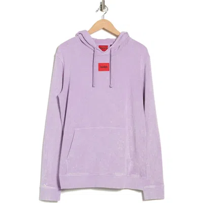 Hugo Boss Hugo Daratschi Logo Patch Hoodie In Purple