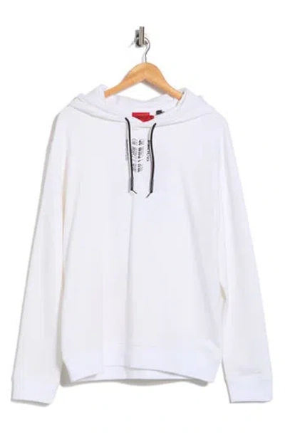 Hugo Boss Hugo Darrett Stacked Logo Graphic Hoodie In White