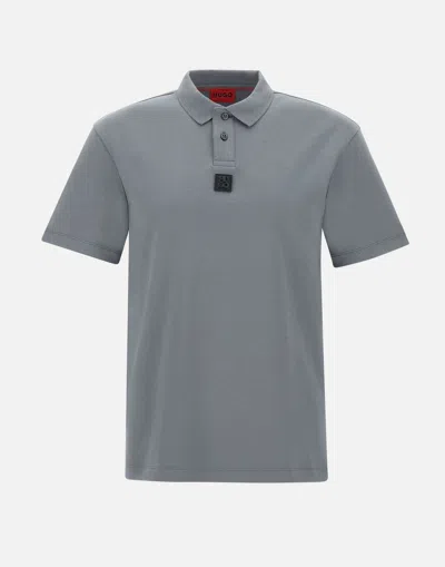 Hugo Boss Hugo Deabono Grey Cotton Polo In Gray