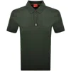 Hugo Boss Interlock-cotton Polo Shirt With Stacked Logo In Green