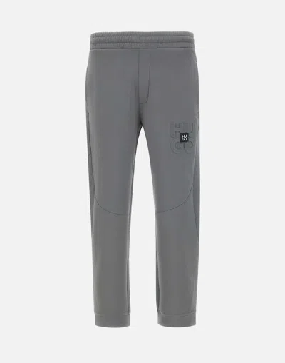 Hugo Boss Hugo Debospant Black Stretch Joggers In Gray
