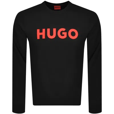 Hugo Boss Dem Large Logo Mens Crew Neck Sweatshirt In Black